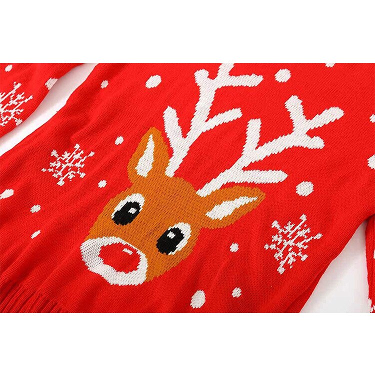 Christmas Reindeer Sweater Women 2021 New Animal Image Jacquard Sweater Fashion Warm Outer Wear Jacket Womens Sweaters - Executive-Skincare