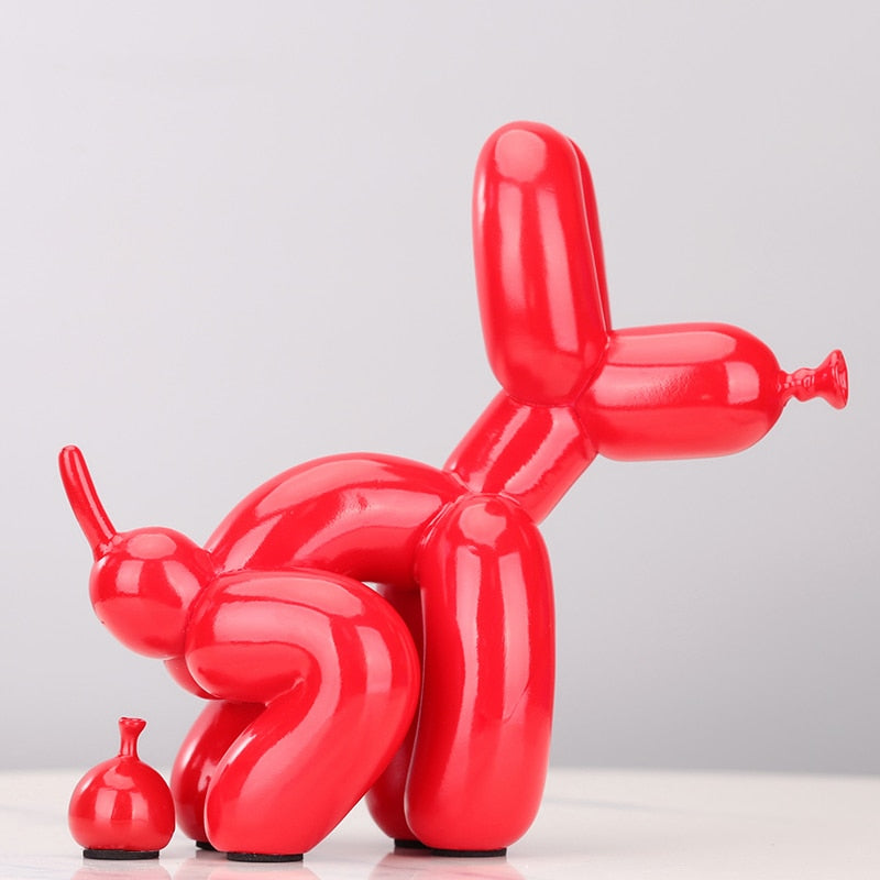 Creative Poop Balloon Dog Statue Home Decoration  Modern nordic Cute Animal Resin Art Sculpture Crafts Desktop Decors Ornaments - Executive-Skincare