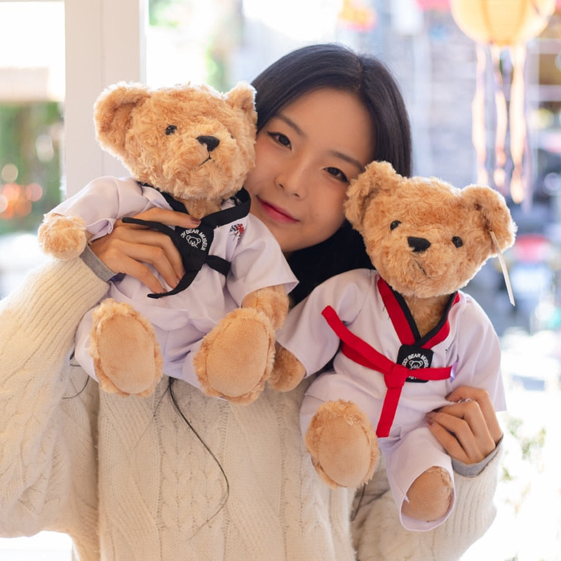 25/35cm New Cute Teddy Bear Taekwondo Bear Cub Doll Couple Kid&#39;s Small Teddy Plush Toy Valentine Xmas Birthday gift For Kids - Executive-Skincare