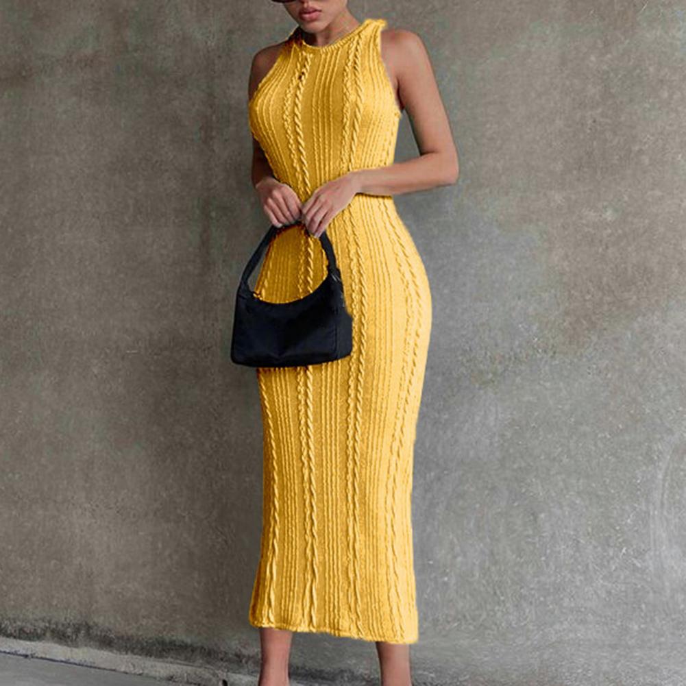 Sexy Autumn Dress Breathable Female Dresses Lady Dress Sleeveless Bodycon Casual Skin-friendly Long Dress Party Elegant Dresses - Executive-Skincare