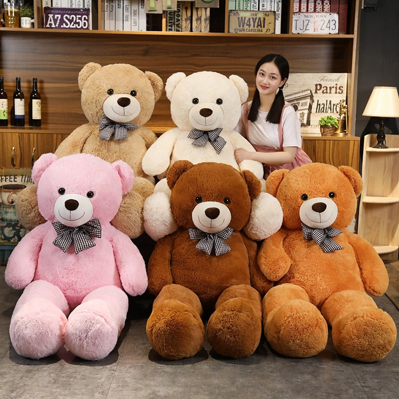 Giant 95/120/140cm Soft Teddy Bear Plush Toys Pink&amp;Brown Bear Super Big Hugging Pillow Animal Cushion Children Birthday Gift - Executive-Skincare