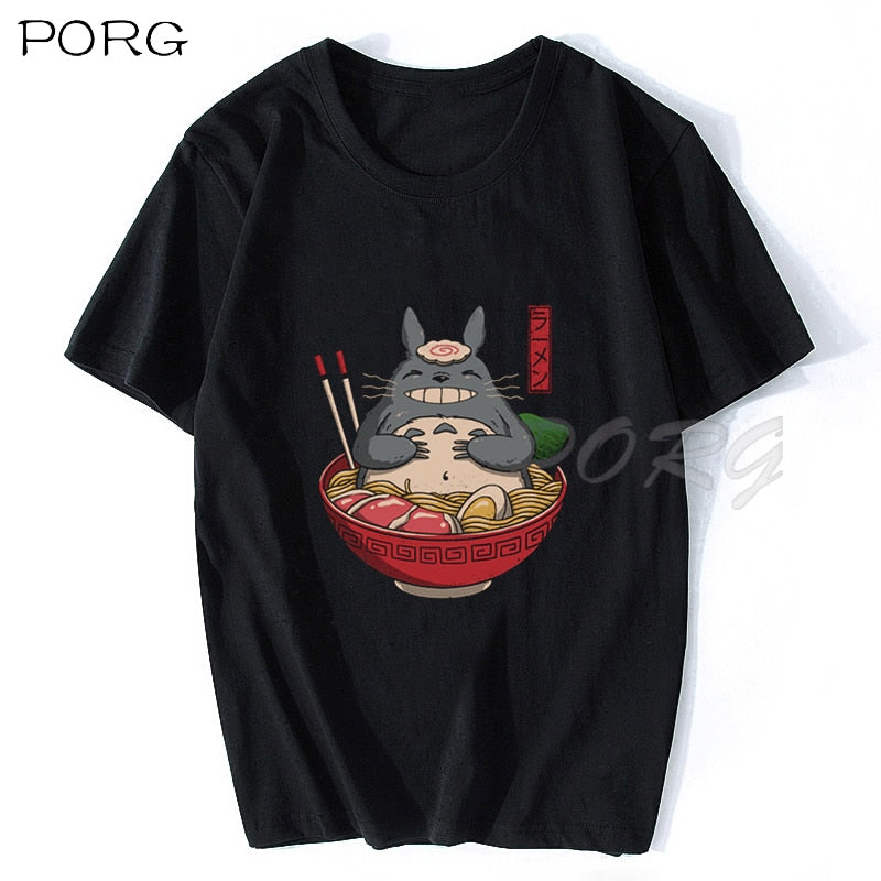 NEIGHBOR&#39;S RAMEN Totoro Kawaii Japanese Anime Shirt Men Anime Spirit Away T Shirt Men/Women Cartoon Summer T-Shirt Droshipping - Executive-Skincare