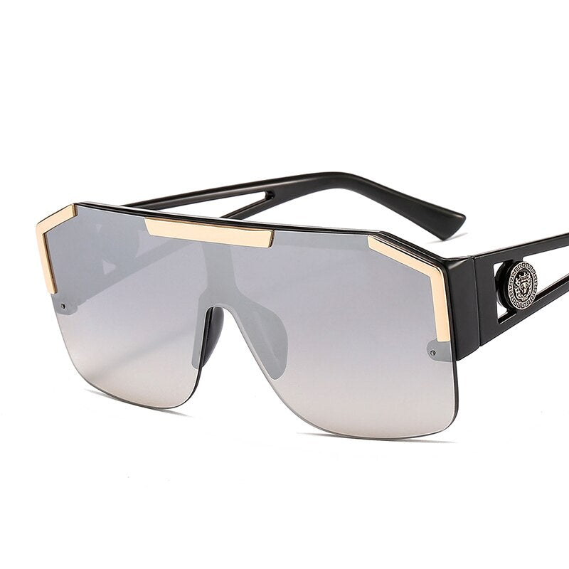 ZLY 2020 New Shield Sunglasses Men Women Fashion Color Lens Alloy Frame High Quality Rectangle Brand Designer Sunglasses UV400 - Executive-Skincare