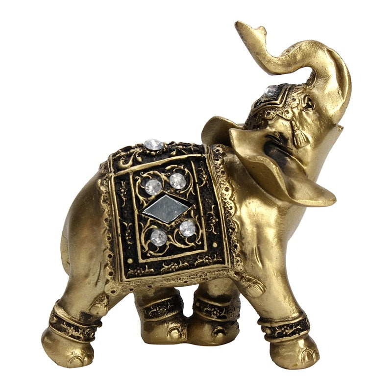 Hot Exquisite Feng Shui Elegant Elephant Statue Lucky Wealth Figurine Ornaments Gift for Home Office Desktop Decoration Crafts - Executive-Skincare