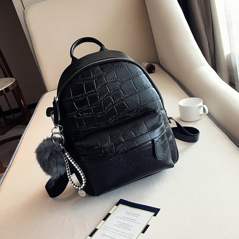 Mini Backpacks Women PU Leather Cute Small Backpack Female White Back Pack Black Backpacks For Teen Girls Fashion Bagpack Woman - Executive-Skincare