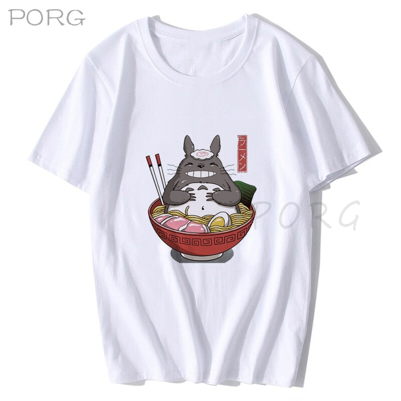 NEIGHBOR&#39;S RAMEN Totoro Kawaii Japanese Anime Shirt Men Anime Spirit Away T Shirt Men/Women Cartoon Summer T-Shirt Droshipping - Executive-Skincare