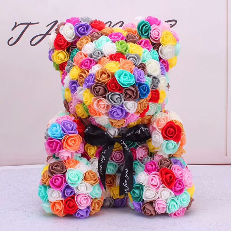 Valentine&#39;s Day present rose teddy bears flower rose bear DIY gift box Christmas  home decor wedding - Executive-Skincare