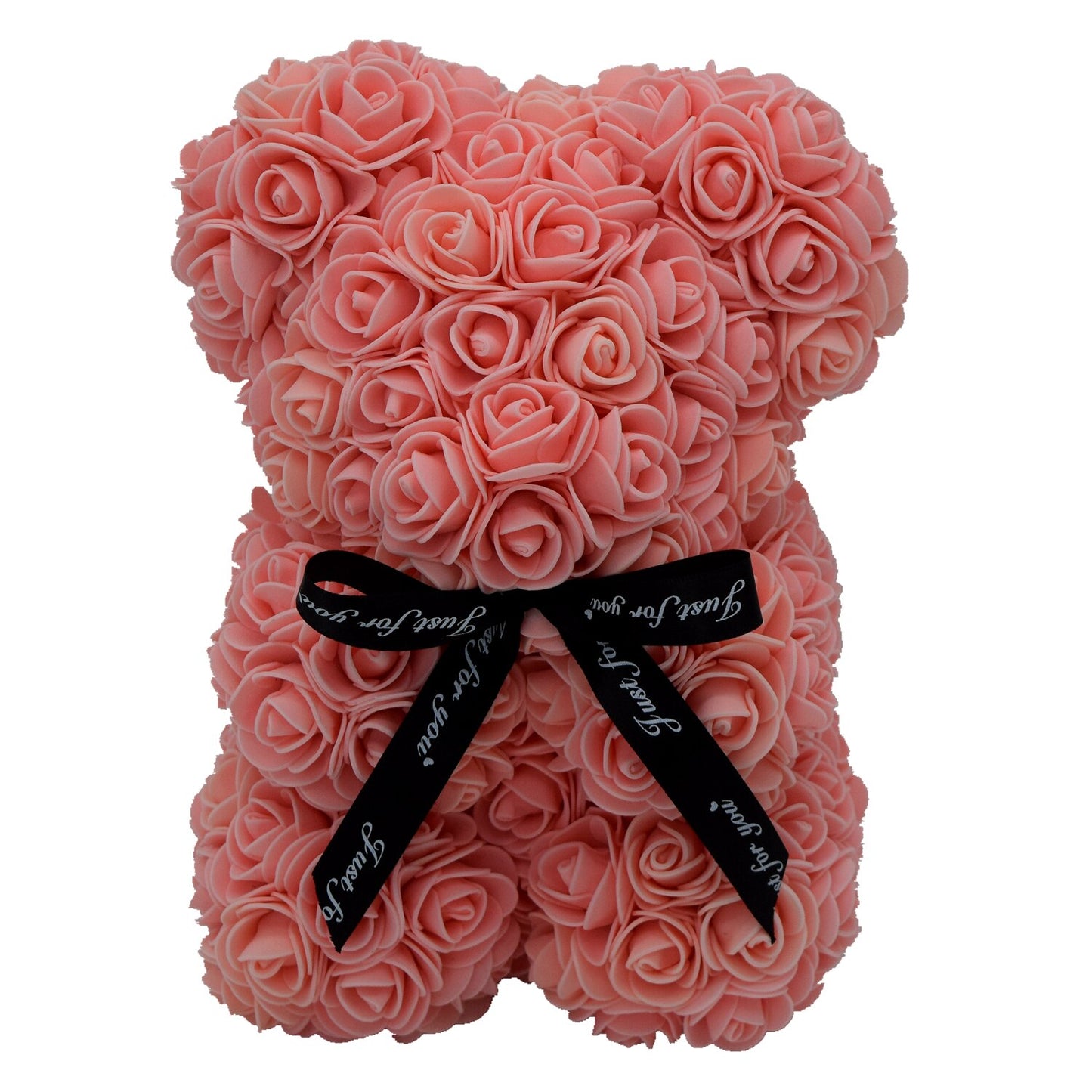 Rose Bear 25cm 10 Inches Artificial PE Foam Flower Teddy Handmade Gift for Valentine Birthday Girlfriend Wedding Decoration - Executive-Skincare