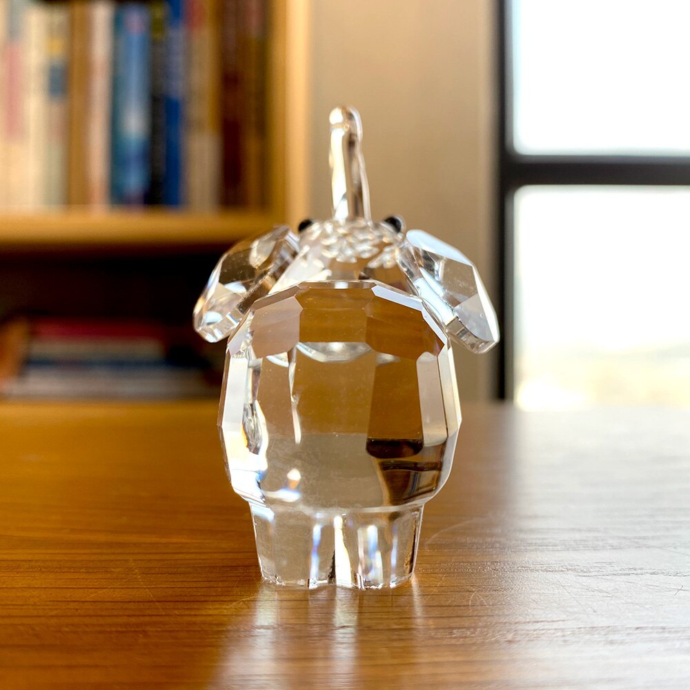 Clear Crystal Cute  Elephant Figurines Glass Animal Paperweight Ornament Statue Collectible Home Decor Christmas Birthday Gifts - Executive-Skincare