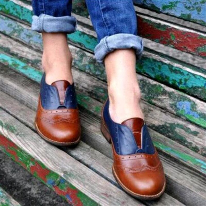 2021 New Style Women Flat Shoes Round Toe Oxford Shoes Woman PU Women Bullock Shoes Free Shipping ghn67 - Executive-Skincare