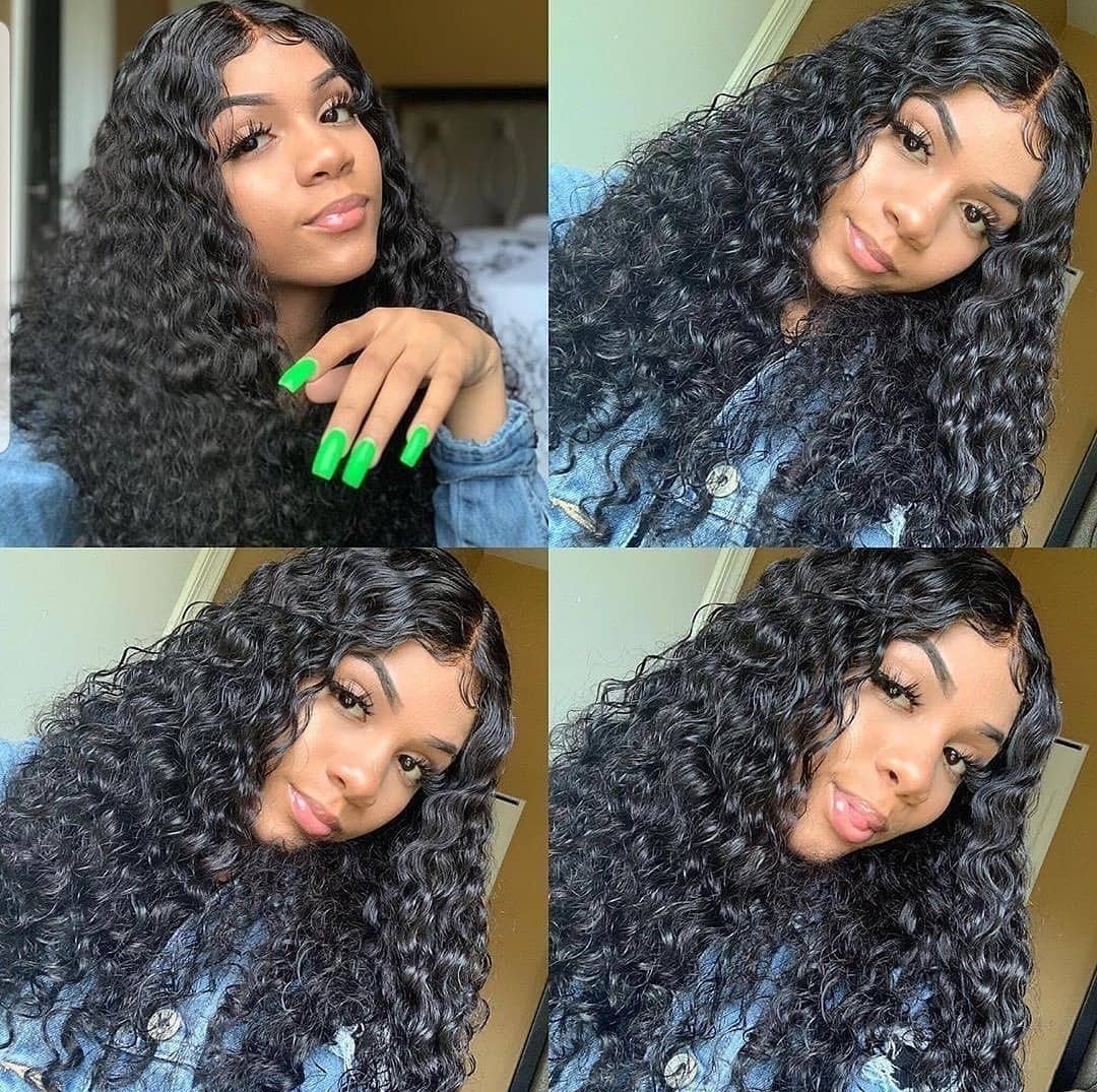 Short Brazilian Curly Wave 13*4 Lace Front Human Hair Wigs With Baby Hair - Executive-Skincare