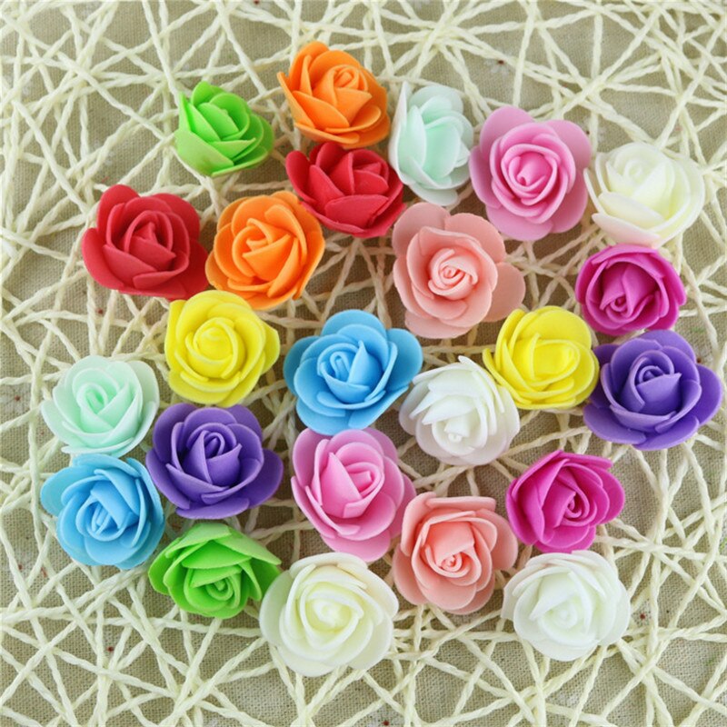 50/100/200 Pieces Artificial Flowers 3CM PE Teddy of Bear Roses Head Wedding Decoration Immortal Blossoms Valentine&#39;s Day Gifts - Executive-Skincare