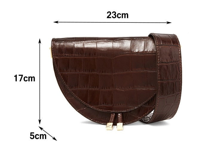 NIGEDU Women Crossbody Bag Fashion Crocodile Semicircle Saddle Bags PU Leather Shoulder Bags for female Handbags designer bolsas - Executive-Skincare