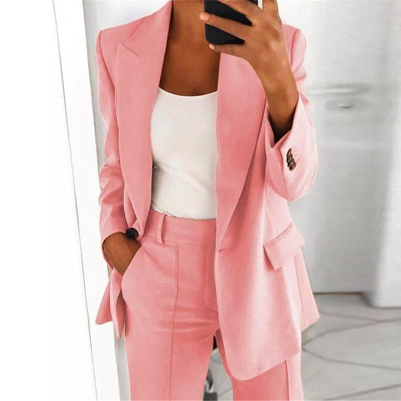 2021 autumn elegant top office women&#39;s thin suit jacket single button suit jacket women&#39;s long arm monochrome jacket - Executive-Skincare