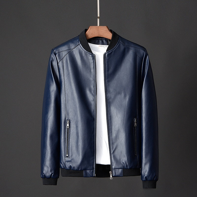 Jackets Men Brand Clothing PU Leather Jacket Men Plus Size Blazer Casual Mens Jackets Motorcycle Windbreake 5XL 6XL 7XL 8XL Plus - Executive-Skincare