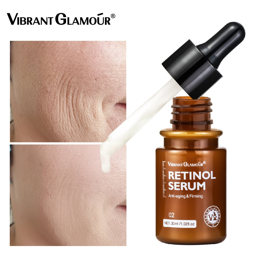 VIBRANT GLAMOUR Retinol Face Serum Moisturizing Whitening Firming Fade Fine Lines Anti-wrinkle Anti-aging Deep Care Essence 30ML - Executive-Skincare