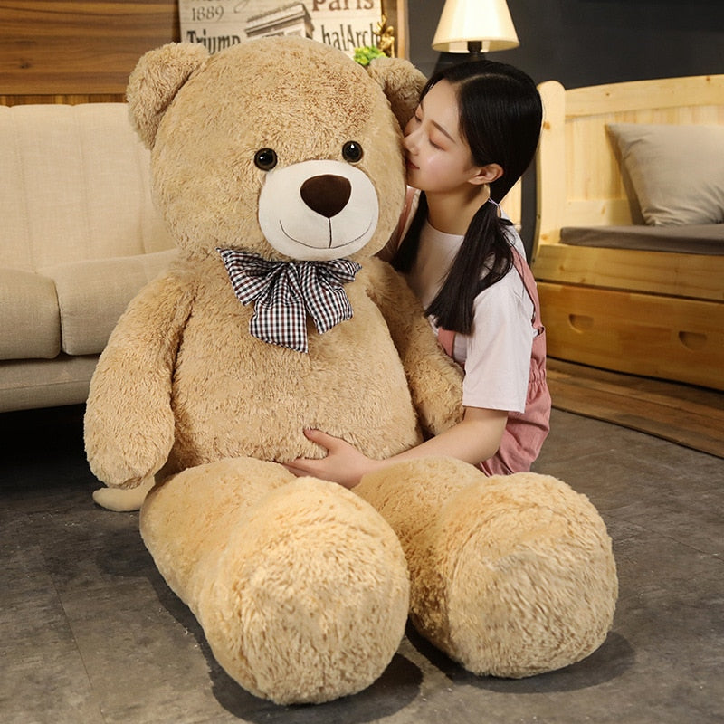 Giant 95/120/140cm Soft Teddy Bear Plush Toys Pink&amp;Brown Bear Super Big Hugging Pillow Animal Cushion Children Birthday Gift - Executive-Skincare