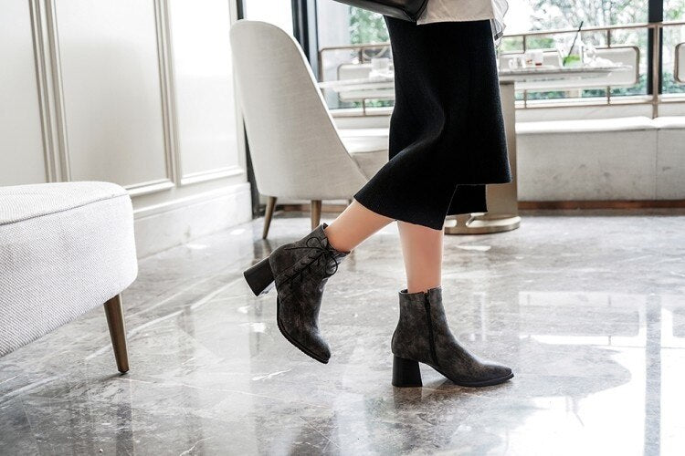 Fashion Women Ankle Boots Pointed Toe
Female Shoes Winter Fur Warm - Executive-Skincare