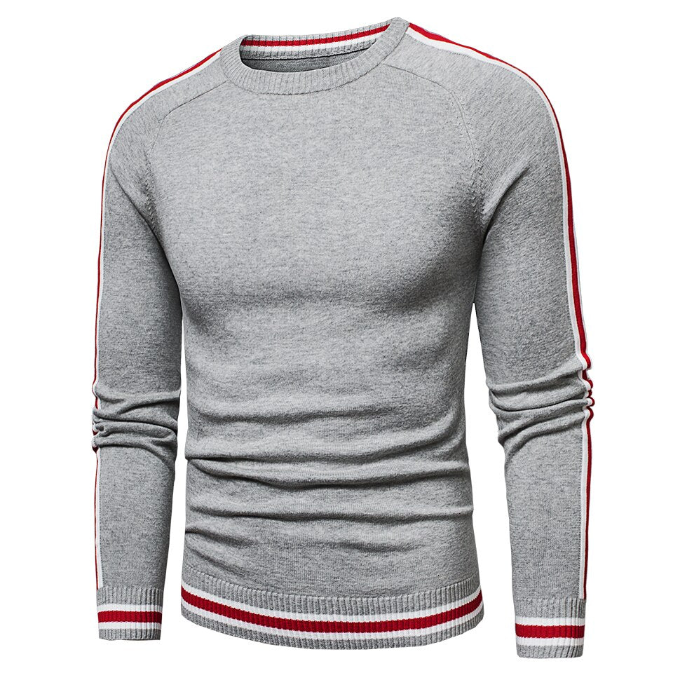 Luulla Men 2022 Autumn Casual Knitted 100% Cotton Striped Sweaters Pullover Men Winter New Fashion Classic O-Neck Sweaters Men - Executive-Skincare