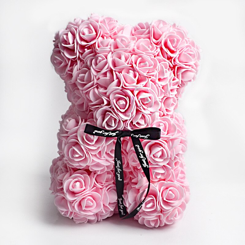 2022 Dropshipping 25cm Rose Bear Artificial Flower Rose Teddy Bear Mothers Valentine&#39;s Day Christmas Birthday Gift Wedding Decor - Executive-Skincare