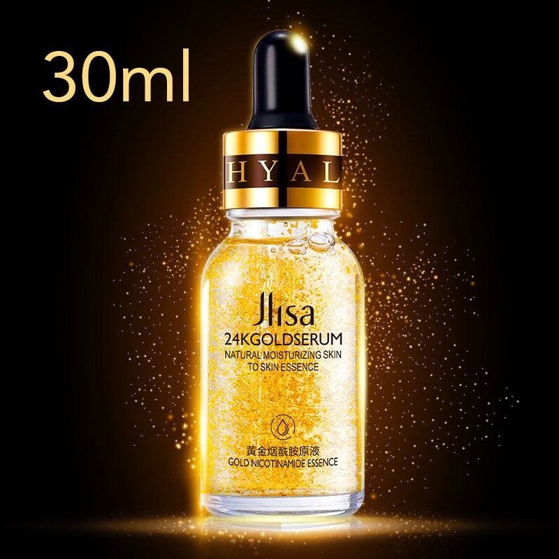 24k Yellow Gold Face Serum Anti Aging Serum Facial Lifting Collagen Essence Skin Care Whitening Acido Hialuronico Moisturizing - Executive-Skincare