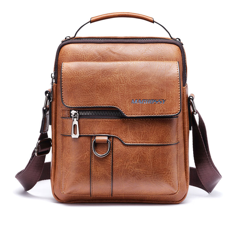 Casual Men Shoulder Bag Vintage Crossbody Bags High Quality Male Bag PU Leather Handbag Capacity Men Messenger Bags Tote Bag - Executive-Skincare