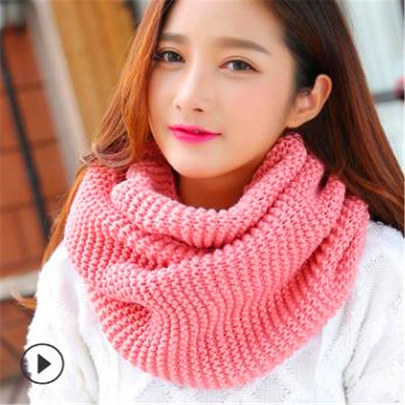 Winter new han edition scarves knitting wool collar woman with thick warm pure color 2 trap head scarf CN009 - Executive-Skincare