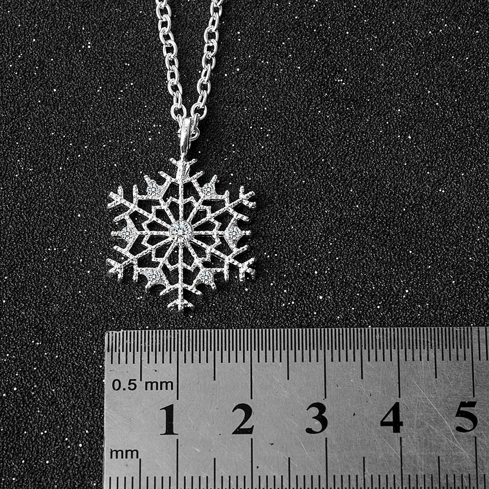 2022 New Fashion lady Crystal Snowflake Zircon Flower Christmas Necklaces &amp; Pendants Jewelry for Women Sweater necklace - Executive-Skincare