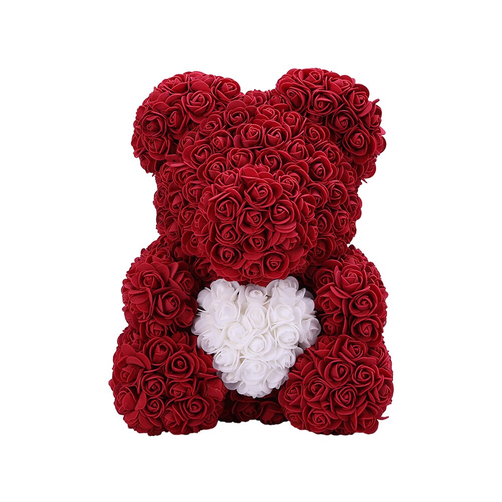 Dropshipping 40cm Rose Bears Artificial Handmade Rose Heart Teddy Bear Valentine Wedding Mothers Day Gift for Women Wholesale - Executive-Skincare