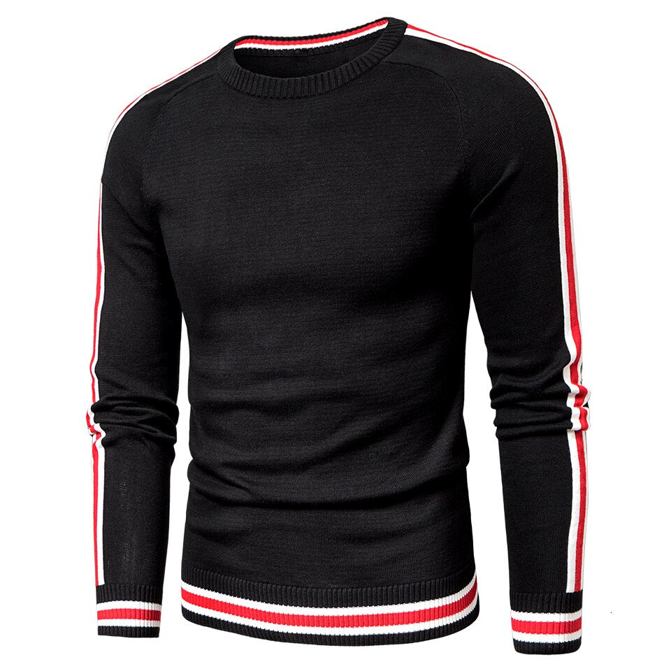 Luulla Men 2022 Autumn Casual Knitted 100% Cotton Striped Sweaters Pullover Men Winter New Fashion Classic O-Neck Sweaters Men - Executive-Skincare