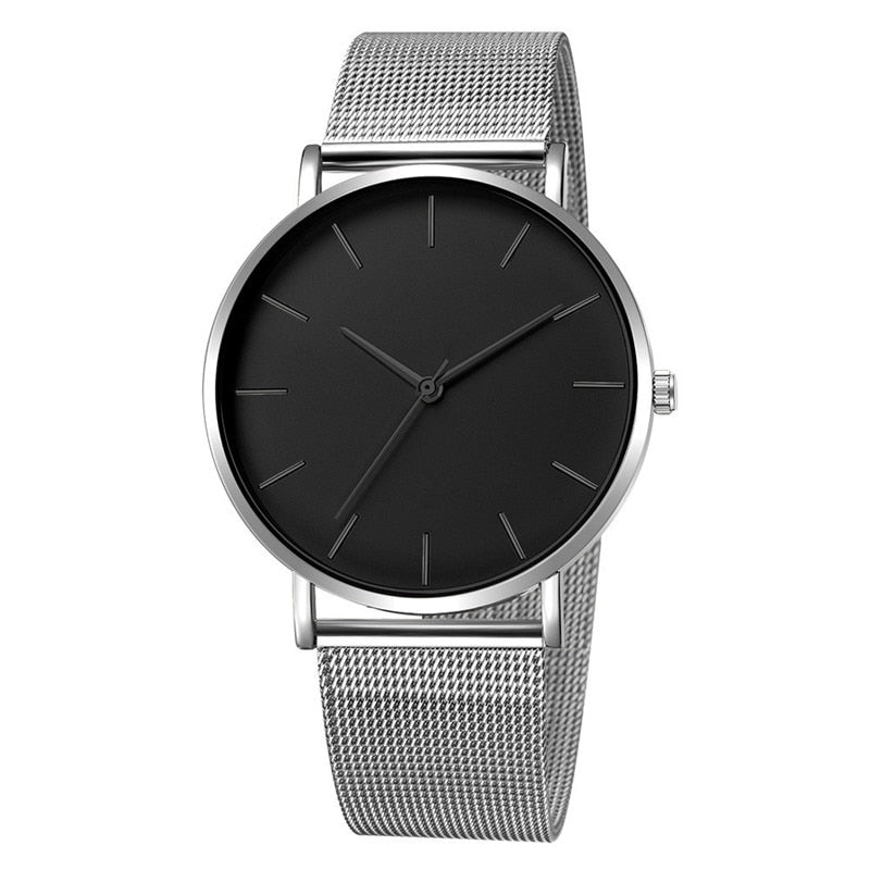 Men Watch Quartz Casual Watches Simple Metal Hour Reloj Quartz Watch Montre Mesh Stainless Steel erkek kol saati masculino clock - Executive-Skincare