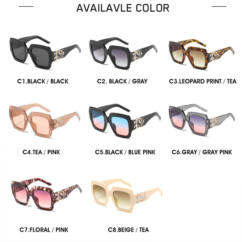 Fashion Retro Square Diamond Rhinestone Sunglasses For Women Men Brand Design Classic Large Frame UV400 Sun Glasses Eyeglasses - Executive-Skincare