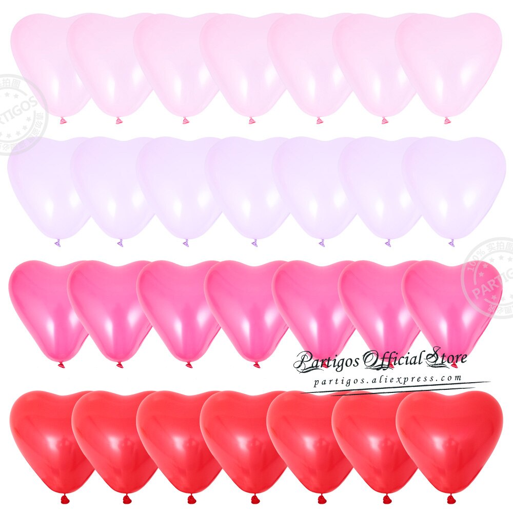 28pcs Red Heart Shape Balloons Decorations Kit Wedding Decors Valentines Day Gifts Heart Printed Latex confetti Globos helium - Executive-Skincare