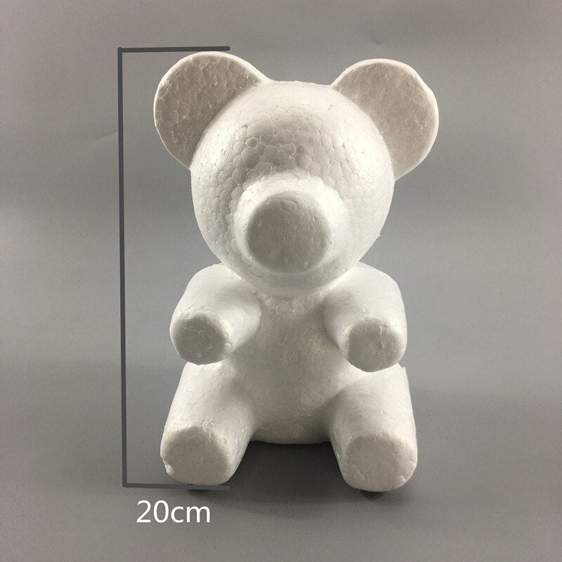 Artificial Flower Rose Bear DIY White Foam Bear Models Teddy For Valentine&#39;s Day Gifts Birthday Party Wedding Decoration Craft - Executive-Skincare