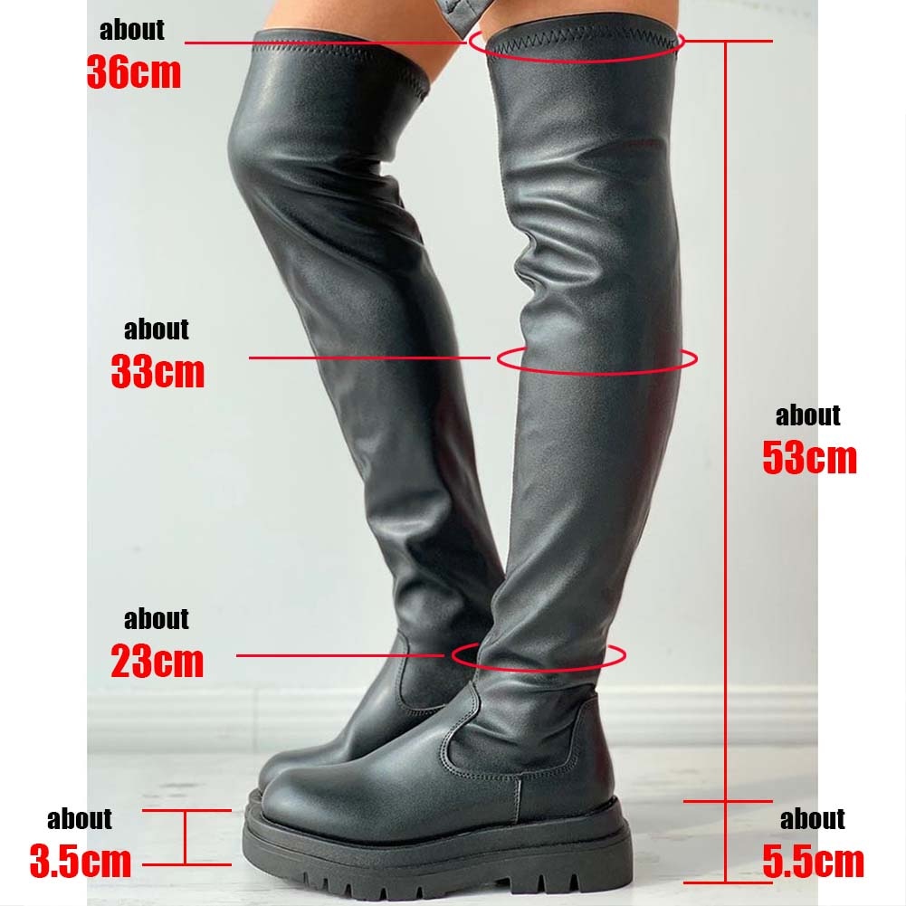 DORATASIA Brand New Female Platform Thigh High Boots Fashion Slim Chunky Heels Over The Knee Boots Women Party Shoes Woman - Executive-Skincare