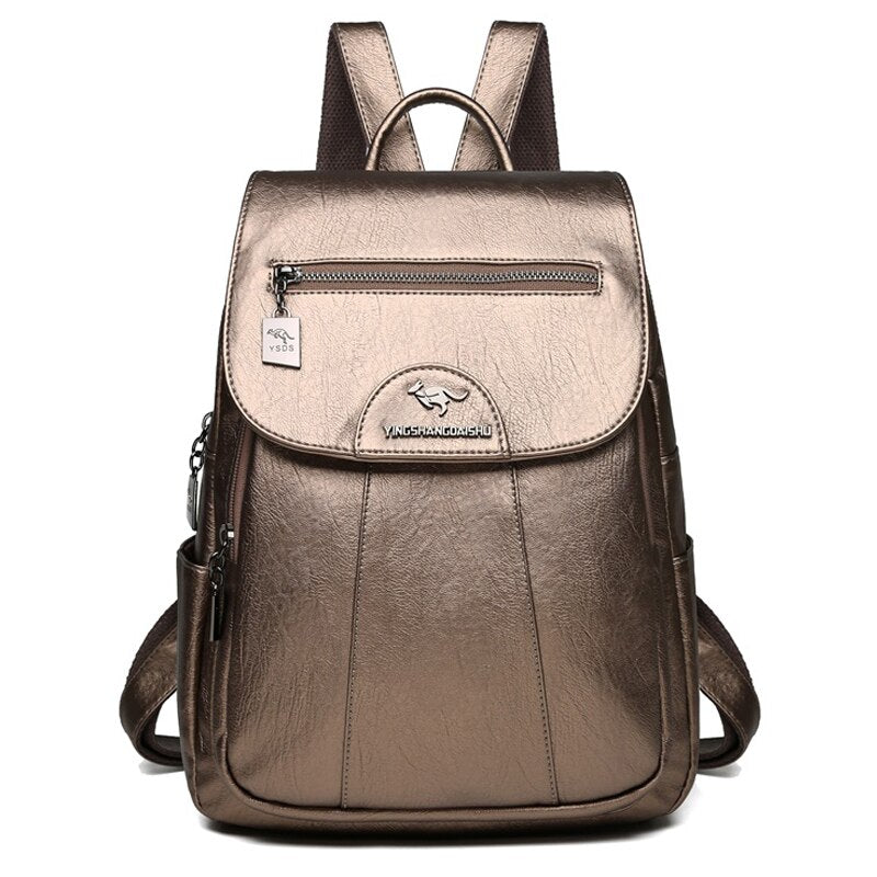 High Quality Leather Backpack Women Large Capacity Travel Backpack Fashion School Bags Mochila Shoulder Bags for Women 2022 New - Executive-Skincare