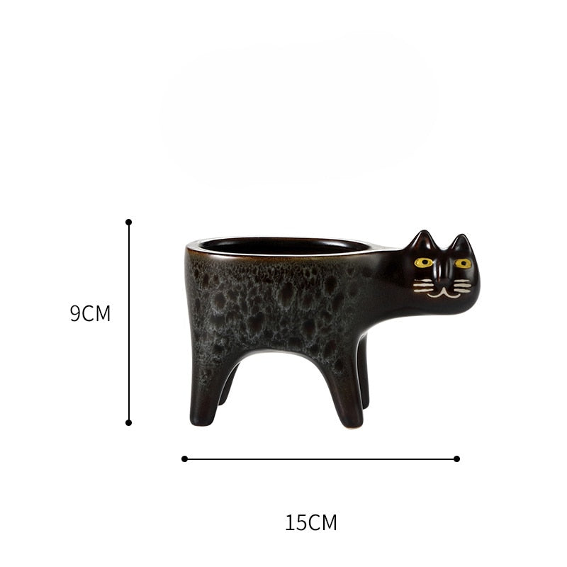 Cartoons Cat Flowerpot Animal Ceramic Flowerpot Cute Vase Cactus Succulent Plants Potted  Flower Arrangement Home Decoration - Executive-Skincare