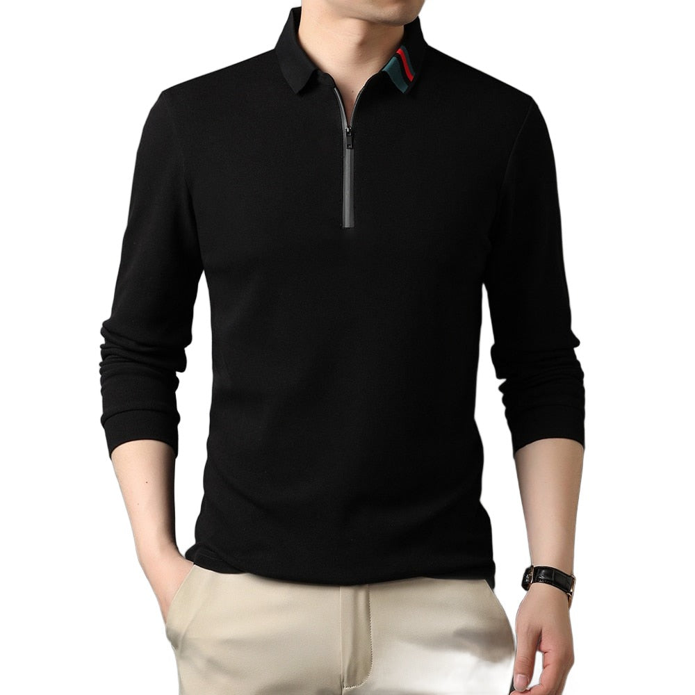 High End 100% Cotton Designer New Fashion Brand Polo Shirt Men 2022 Korean Top Quality Casual Long Sleeve Tops Men Clothes - Executive-Skincare