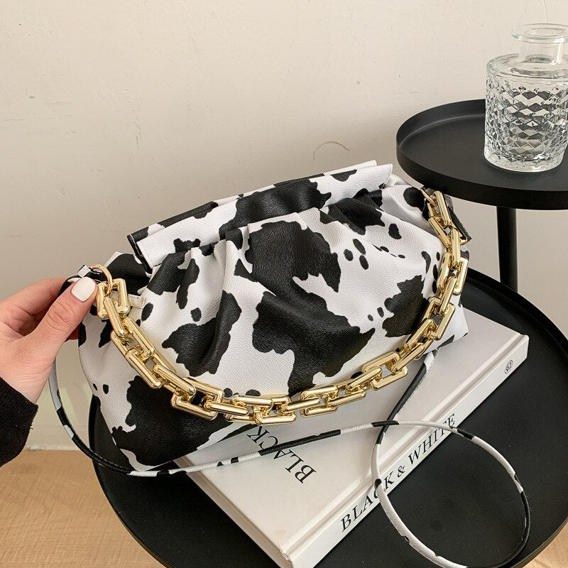 New 2021 Fashion Women Zebra Stripe Leather Handbags Chain Bag Brand Luxury Ladies Girls Crossbody Bags Shoulder Messenger Bag - Executive-Skincare