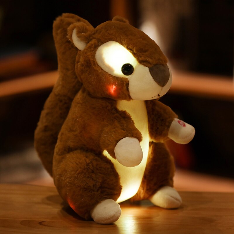 1pc 25-30cm Cartoon Animal Plush LED Lightning Toys Stuffed Soft Lovely Teddy Bear Unicorn Dog Dolls Kids Girls Birthday Gift - Executive-Skincare