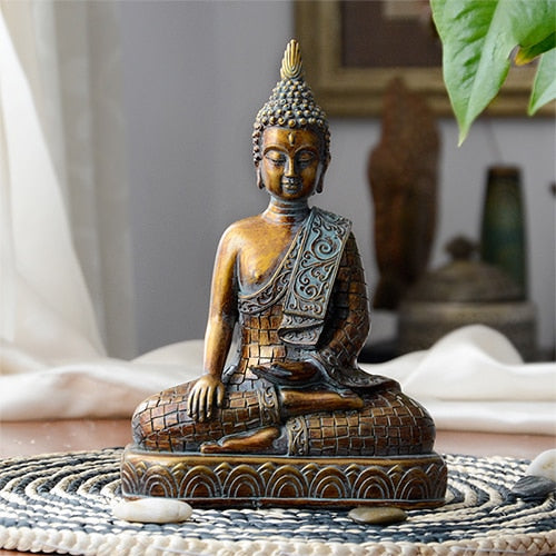 Buddha Statues Thailand for Garden office home Decor Desk ornament fengshui hindu sitting Buddha figurine Decoration - Executive-Skincare