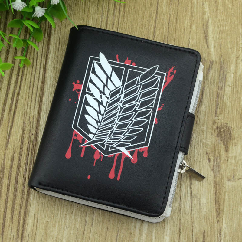 Anime Attack on Titan Survey Corps Wings of Liberty Short Wallet Jiyuu No Tsubasa Comic Coin Purse - Executive-Skincare