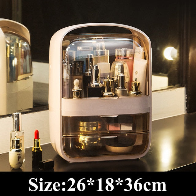 Fashion Big Capacity Cosmetic Storage Box Waterproof Dustproof Bathroom Desktop Beauty Makeup Organizer Skin Care Storage Drawer - Executive-Skincare