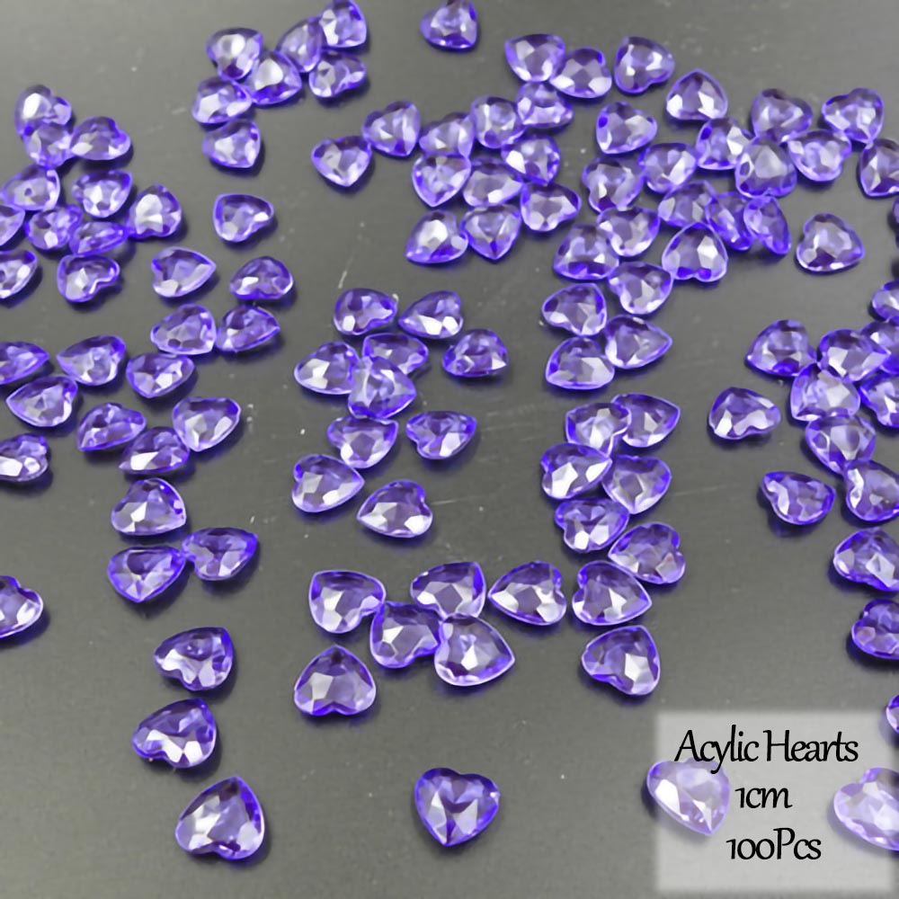 Acrylic Heart Confetti Scatter Crystal Beads Wedding Party Decor PVC Squins Engaement Anniversary Valentine Party Supplies - Executive-Skincare