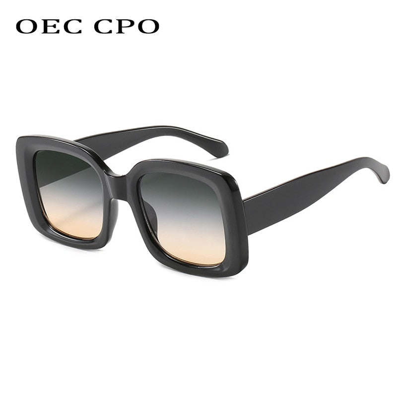 OEC CPO Lady Steam punk Square Sunglasses For Men Fashion Black Sunglasses Women Shades UV400 Ladies Eyeglasses O851 - Executive-Skincare