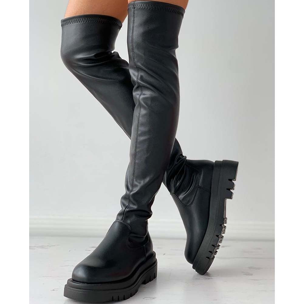 DORATASIA Brand New Female Platform Thigh High Boots Fashion Slim Chunky Heels Over The Knee Boots Women Party Shoes Woman - Executive-Skincare