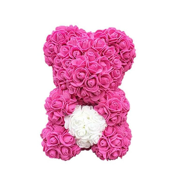 25/40cm Rose Bear Heart Artificial Flower Rose Teddy Bear For Women Valentine Wedding Birthday Christmas Gift DropShipping - Executive-Skincare