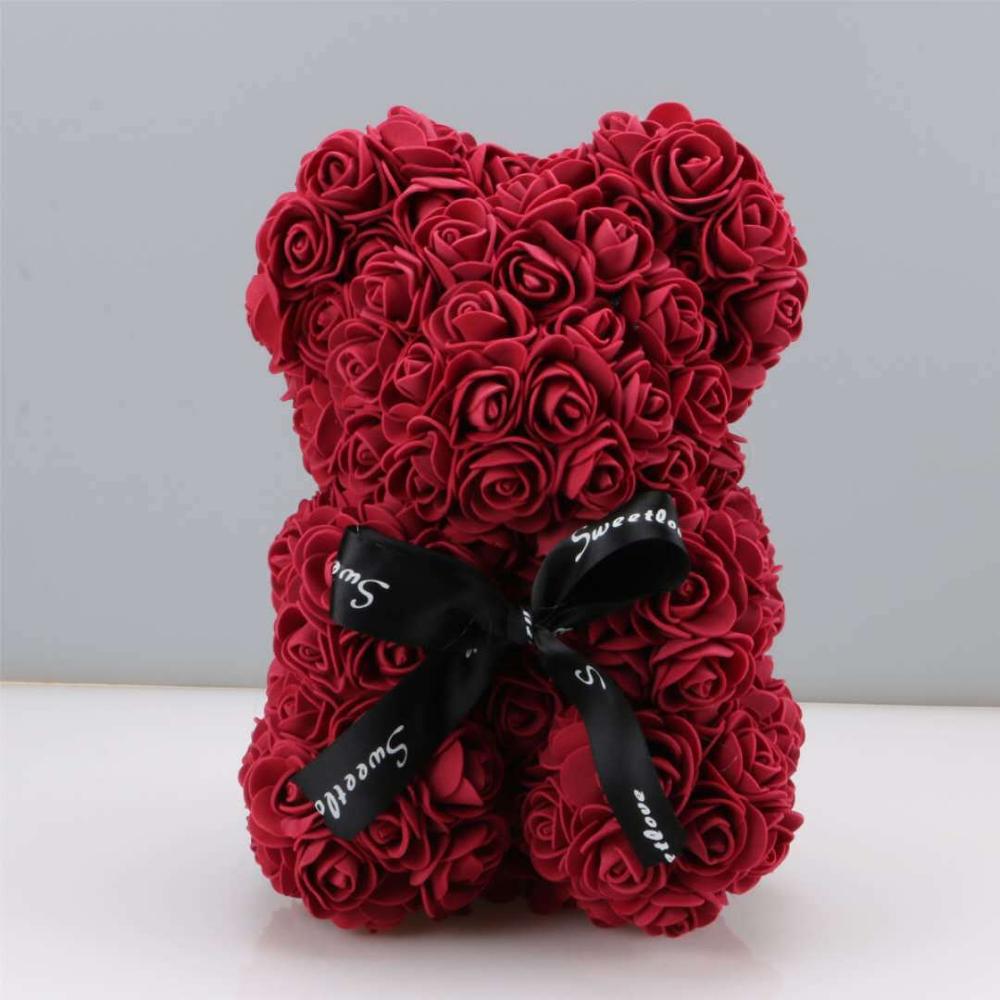 Valentines Day Gift 25Cm Red Rose Teddy Bear Soap Foam Artificial Flower Bea - Executive-Skincare