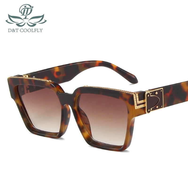 D&amp;T 2020 New Fashion Cat Eye Sunglasses Women Men Cool PC Color Lens Metal Logo PC Frame Leopard Brand Designer Sunglasses UV400 - Executive-Skincare