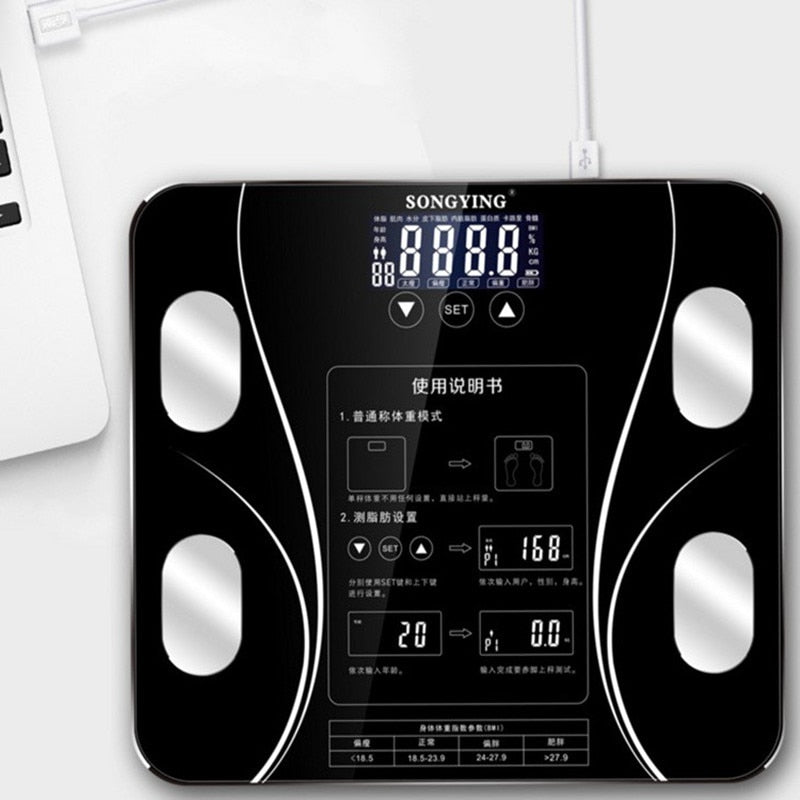 Body Weight Scale Bathroom Body Fat Bmi Scale Digital Scales LED display Body Index Electronic Smart Weighing Scales - Executive Quality Store